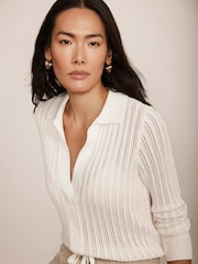 Mint Velvet Cotton Blend Polo Top - Imagen 4 de 13