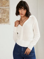 Mint Velvet Cotton Blend Polo Top - Imagen 6 de 13