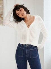 Mint Velvet Cotton Blend Polo Top - Imagen 7 de 13