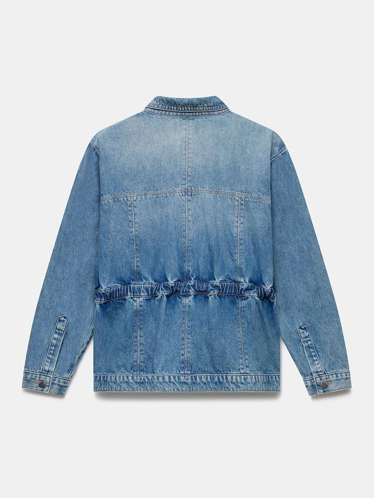 Mint Velvet Blue Waist Detail Denim 100% Cotton Jacket - Image 7 of 7 Mint Velvet Blue Waist Detail Denim 100% Cotton Jacket - Image 7 of 7