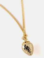 Mint Velvet Gold Tone Strawberry Charm Necklace - Image 2 of 4