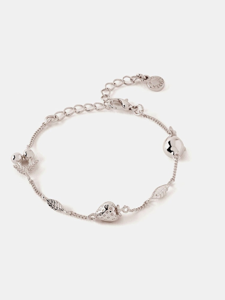 Mint Velvet Silver Tone Fruit Charm Bracelet - Image 1 of 5 Mint Velvet Silver Tone Fruit Charm Bracelet - Image 1 of 5