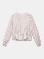 Mint Velvet Cream Tie Front Pleated Blouse - Image 8 of 8
