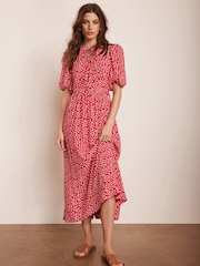 Mint Velvet Red Lip Print Midi Dress - Image 1 of 8