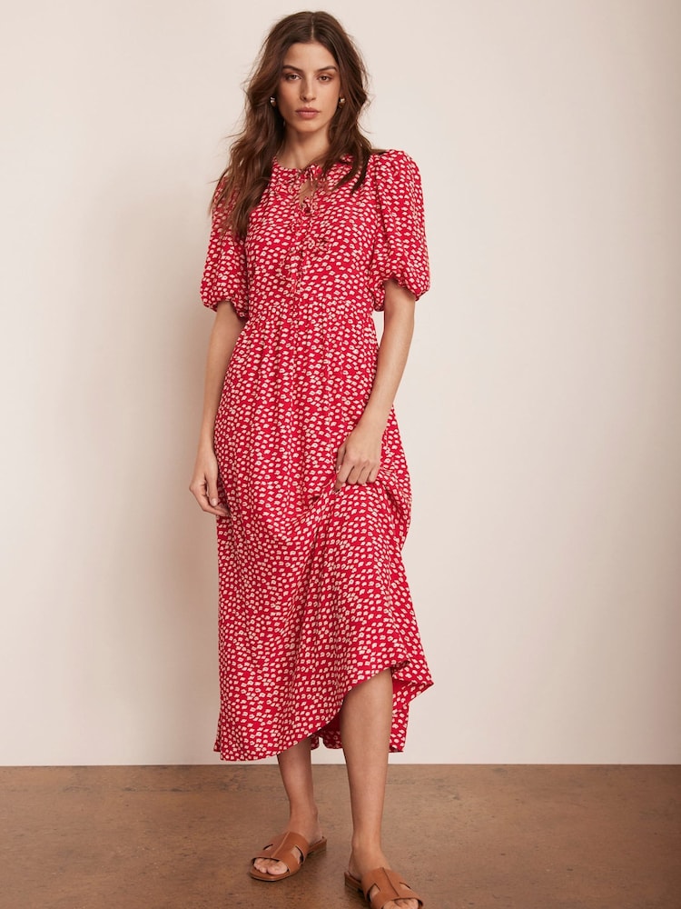 Mint Velvet Red Lip Print Midi Dress - Image 1 of 8 Mint Velvet Red Lip Print Midi Dress - Image 1 of 8