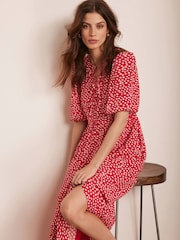 Mint Velvet Red Lip Print Midi Dress - Image 2 of 8