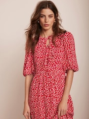 Mint Velvet Red Lip Print Midi Dress - Image 3 of 8
