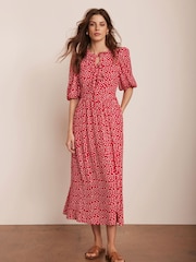 Mint Velvet Red Lip Print Midi Dress - Image 5 of 8