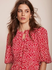 Mint Velvet Red Lip Print Midi Dress - Image 6 of 8