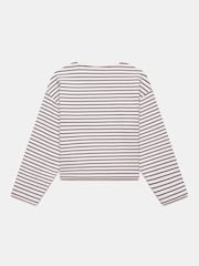 Mint Velvet Blue Striped Slogan Top - Image 7 of 8