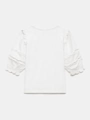 Mint Velvet Woven Sleeve 100% Cotton T-Shirt - Imagen 7 de 7