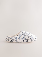 White/Black Bow Embroidered - Bow Embroided Borg Mules - Bild 6 von 9