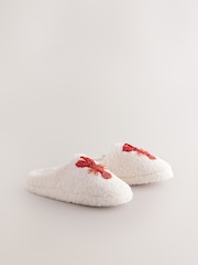 White Lobster Print Borg Mule Slippers - Image 5 of 9