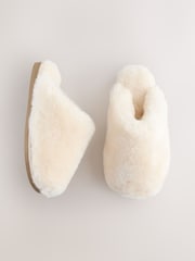 White Sherling Mule Premium Slippers - Image 1 of 9