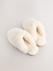 White Sherling Mule Premium Slippers - Image 6 of 9