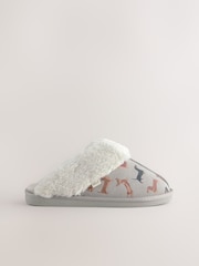 Grey Sausage Dog Suede Mule Slippers - Image 7 of 9