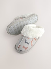 Grey Sausage Dog Suede Mule Slippers - Image 8 of 9