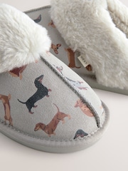 Grey Sausage Dog Suede Mule Slippers - Image 9 of 9