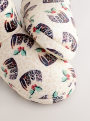 Ecru Pudding Plush Boot Slippers - Image 6 of 10