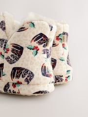 Ecru Pudding Plush Boot Slippers - Image 8 of 10