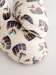 Ecru Pudding Plush Boot Slippers - Image 9 of 10