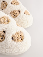 Ecru Bear Mule Borg Slippers - Image 9 of 9