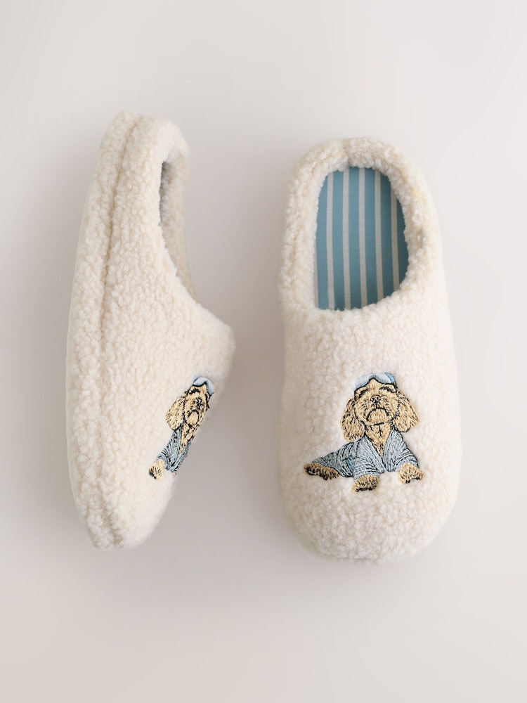 Neutral Charlie Cockapoo - Pantufas Borg Mule - Imagem 1 de 7