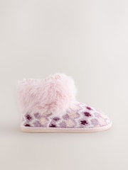 Pink Knit Boot Slippers - Image 2 of 5