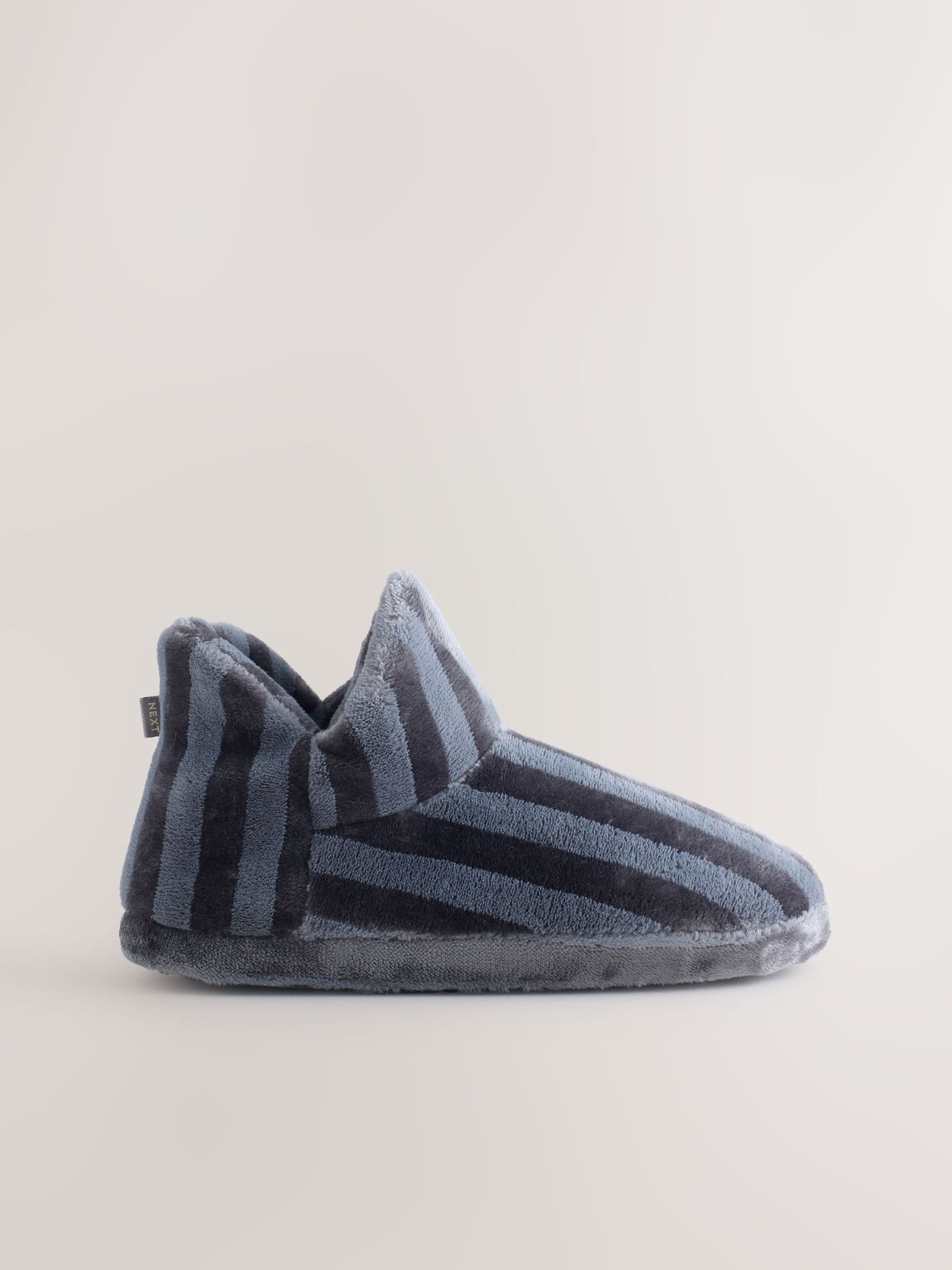 Buy Grey Stripe Boot Slippers from Next Romania