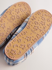 Blue Check Moccasin Brushed Slippers - Image 6 of 6