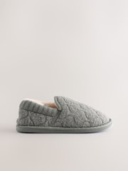 Grey Sparkle Quilted Shoot Slippers - Image 6 of 8