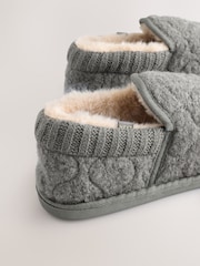 Grey Sparkle Quilted Shoot Slippers - Image 8 of 8