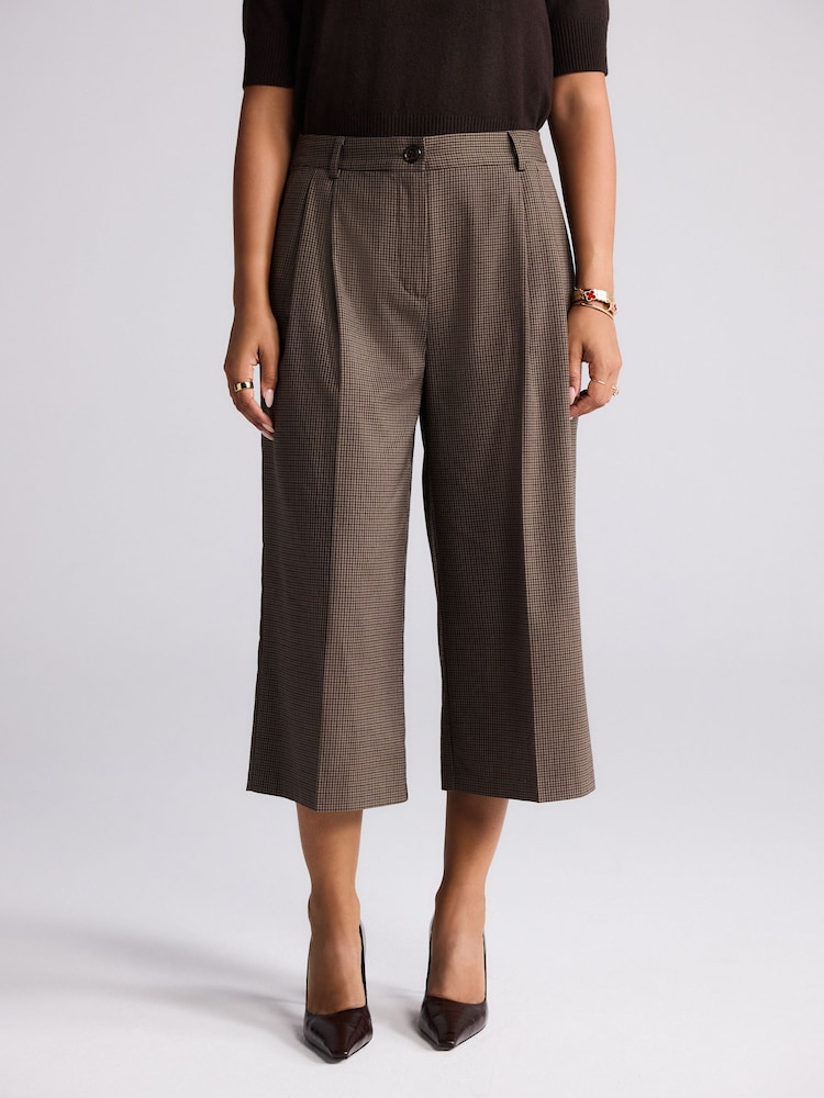 Next Brown Checked Tailored Culottes