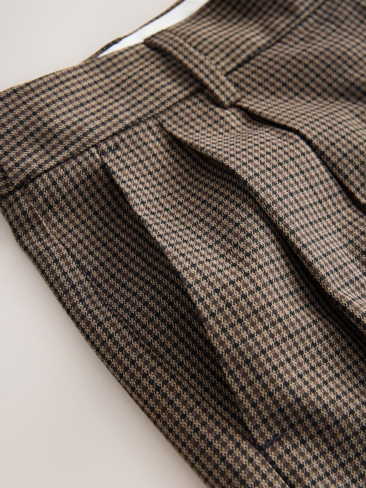 Brown Checked Tailored Culottes - Image 7 of 7