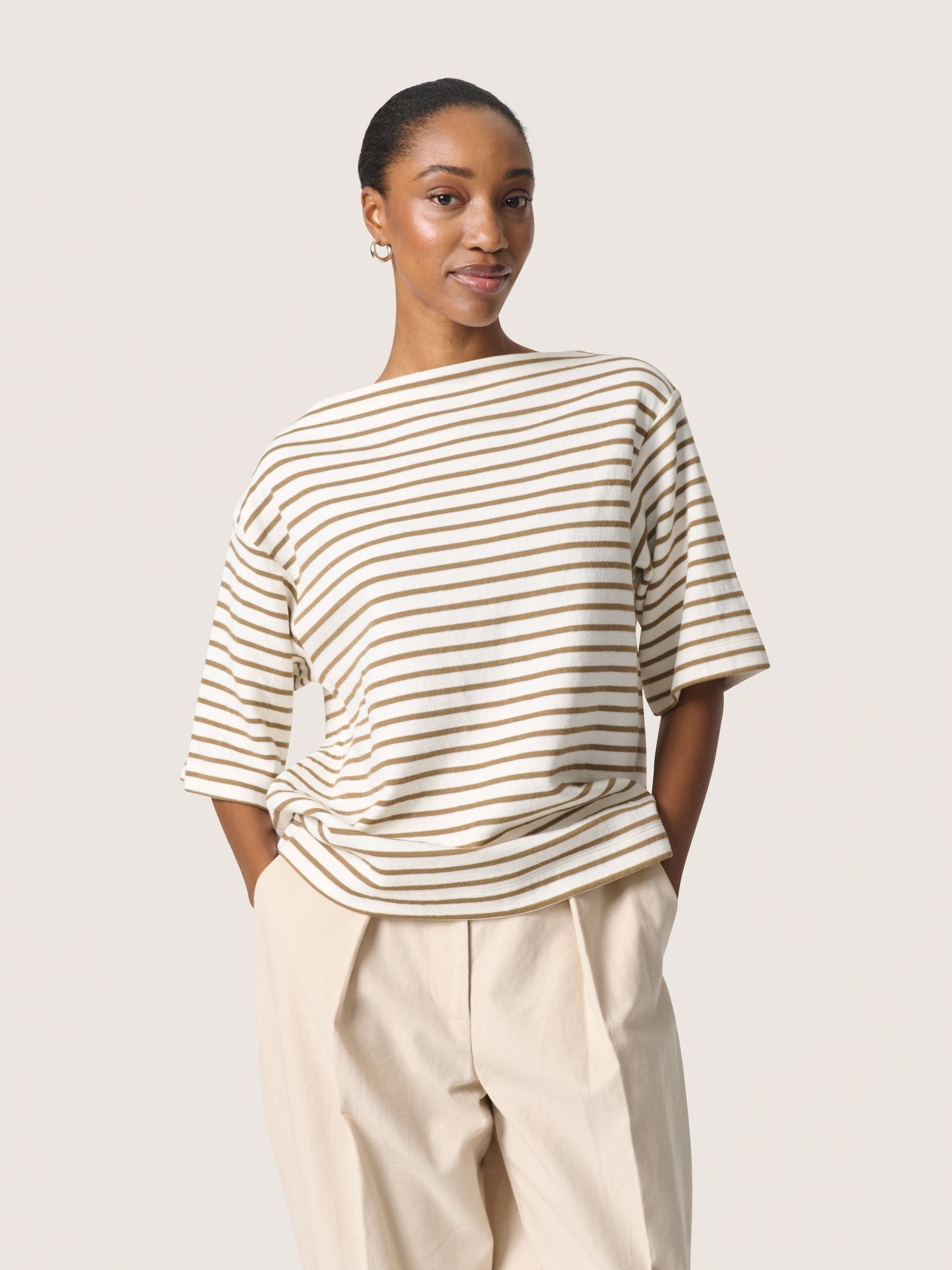 Buy Soaked in Luxury Loose Fit Ingina Slash Neck White