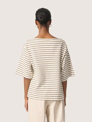 Soaked in Luxury Loose Fit Ingina Slash Neck White Sweatshirt - Image 2 of 6