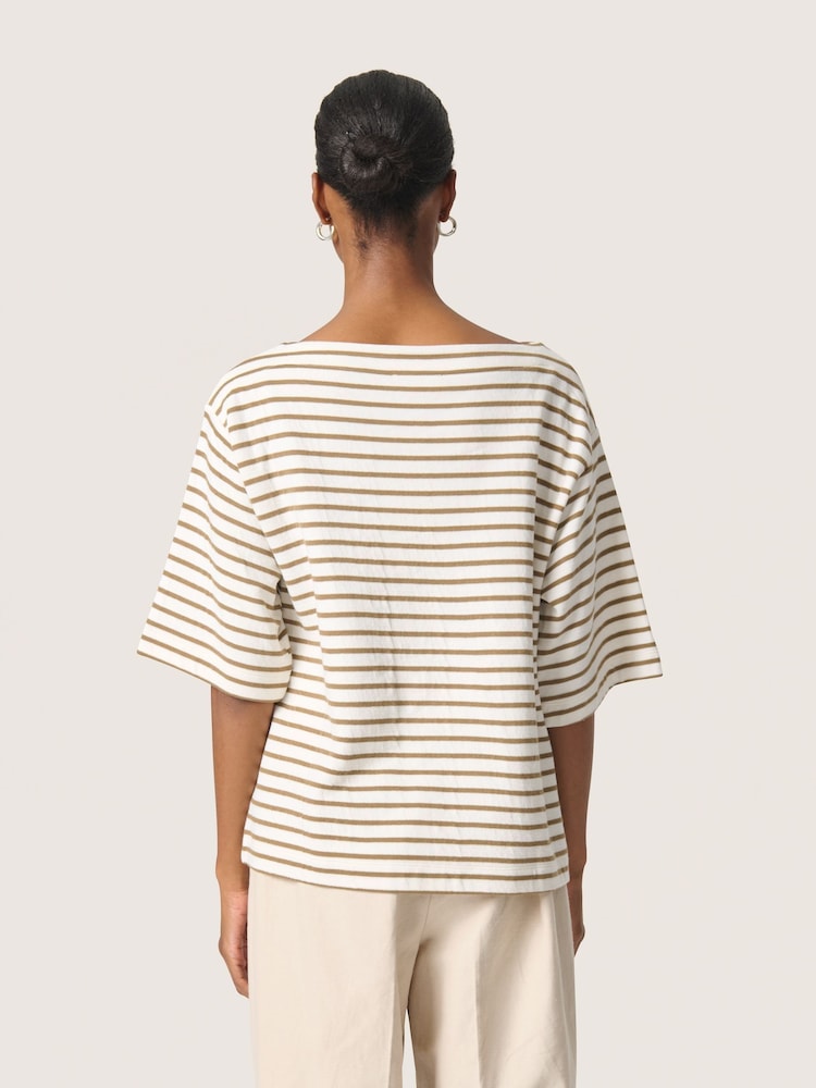 Soaked in Luxury Loose Fit Ingina Slash Neck White Sweatshirt - Image 2 of 6