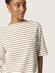 Soaked in Luxury Loose Fit Ingina Slash Neck White Sweatshirt - Image 4 of 6