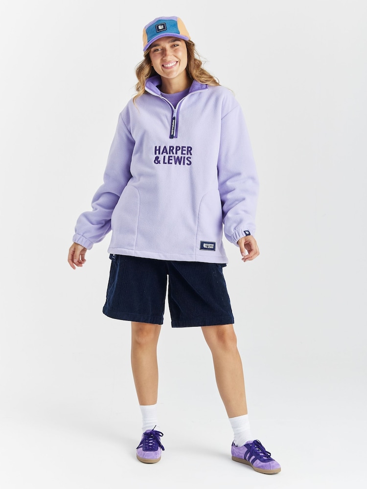 Harper & Lewis Lavender Purple Elsa 1/4 Zip Fleece - Image 1 of 7