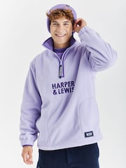 Harper & Lewis Lavender Purple Elsa 1/4 Zip Fleece - Image 3 of 7