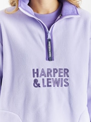 Harper & Lewis Lavender Purple Elsa 1/4 Zip Fleece - Image 5 of 7