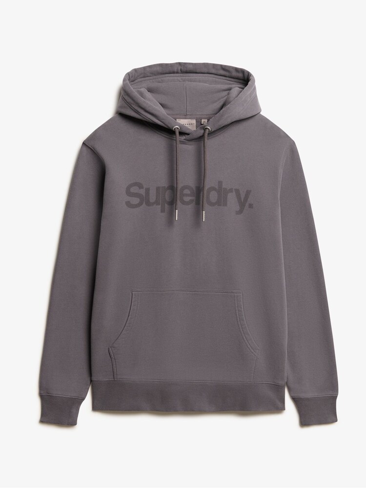 Superdry Grey Oversized Core Logo City 100% Cotton Hoodie - Image 4 of 4