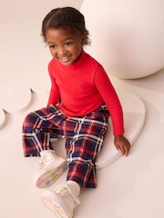 Navy Check Barrel Leg Trousers (3mths-7yrs) - Image 4 of 9