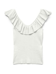 VERO MODA White Knitted Ruffle Detail Top - Image 5 of 5
