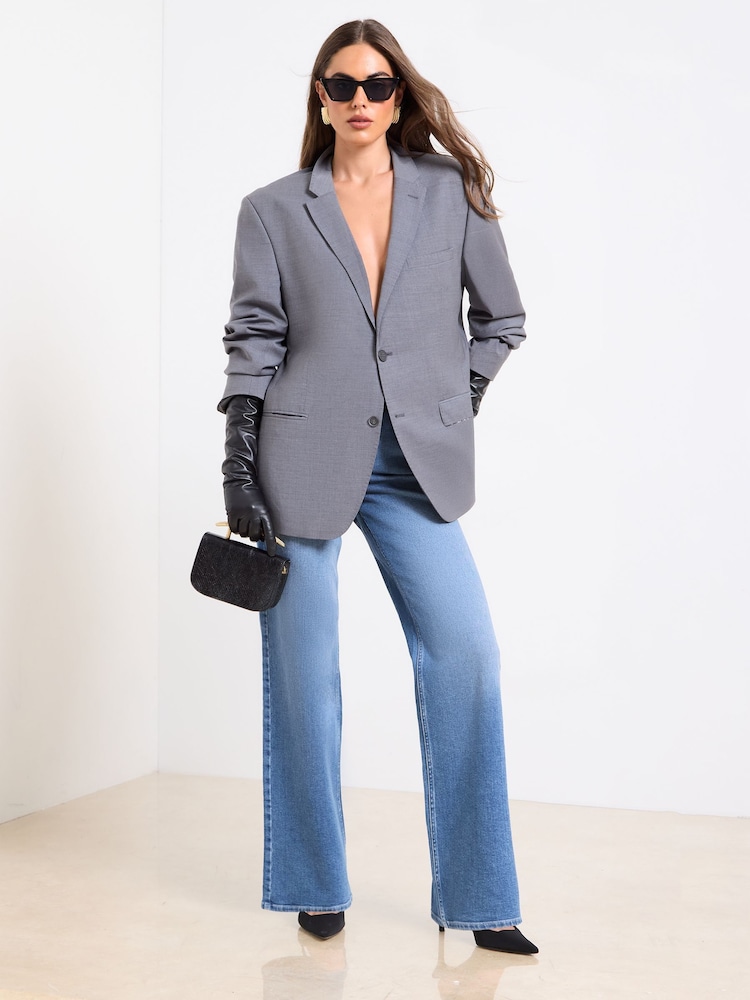 Lipsy Mid Wash Blue Hourglass Mid Rise Wide Leg Jeans - Image 2 of 5 Lipsy Mid Wash Blue Hourglass Mid Rise Wide Leg Jeans - Image 2 of 5