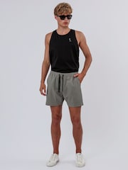 Religion Green Elasticated 100% Cotton Chino Shorts - Image 3 of 5