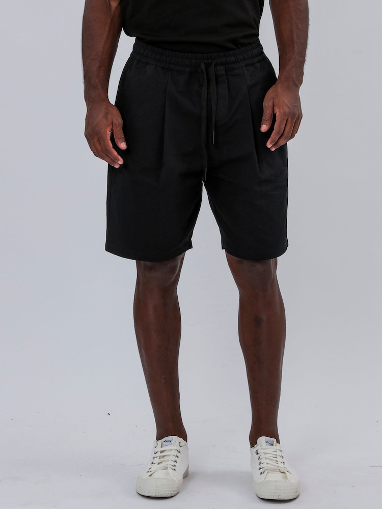 Religion Black Pleated 100% Cotton Shorts - Image 1 of 5