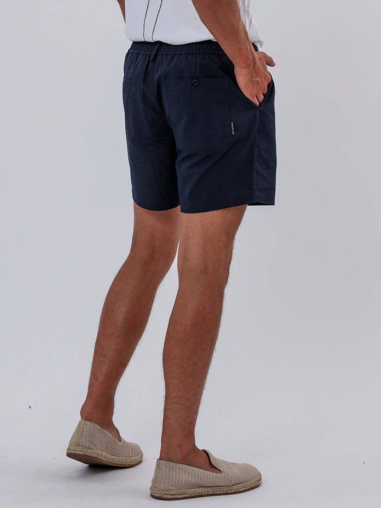 Синий - Religion Elasticated 100% Cotton Shorts - Изображение 2 из 5