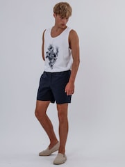 Синий - Religion Elasticated 100% Cotton Shorts - Изображение 3 из 5