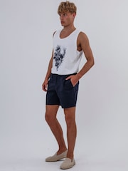 Синий - Religion Elasticated 100% Cotton Shorts - Изображение 4 из 5